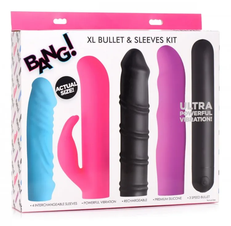 Bang! 4 in 1 XL Bullet & Sleeve Kit - Assorted Colors