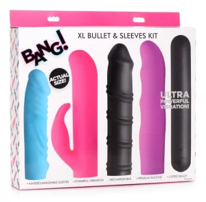 Bang! 4 in 1 XL Bullet & Sleeve Kit - Assorted Colors