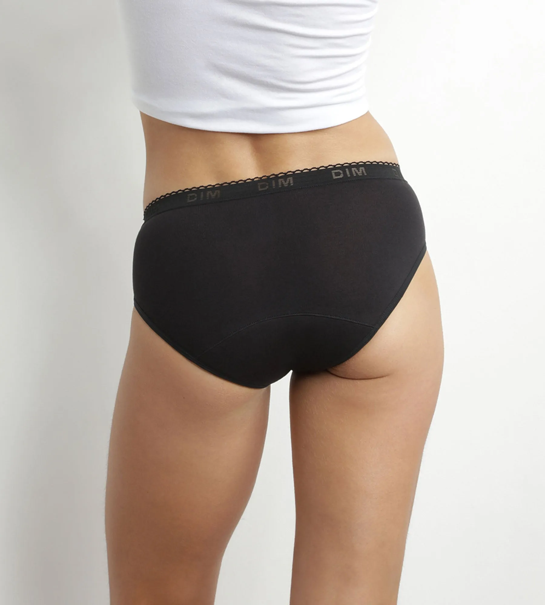 Black washable period brief in cotton - heavy flow Dim Protect
