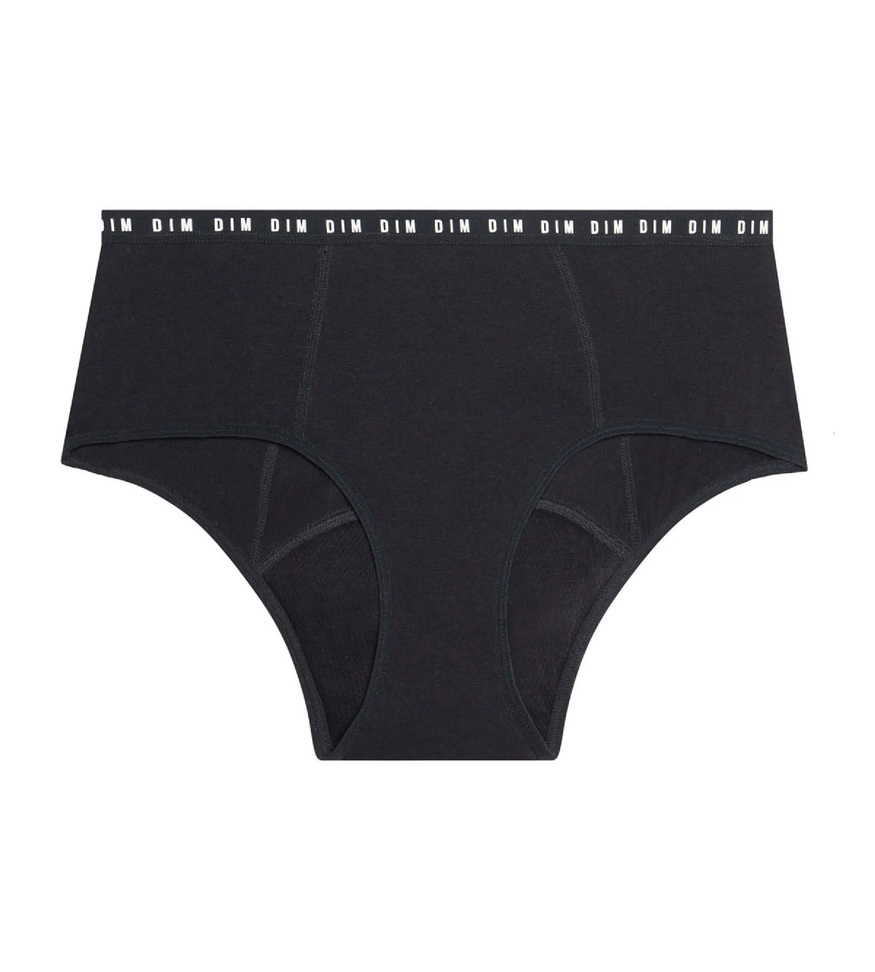 Black washable period shorty in cotton - heavy flow Dim Protect