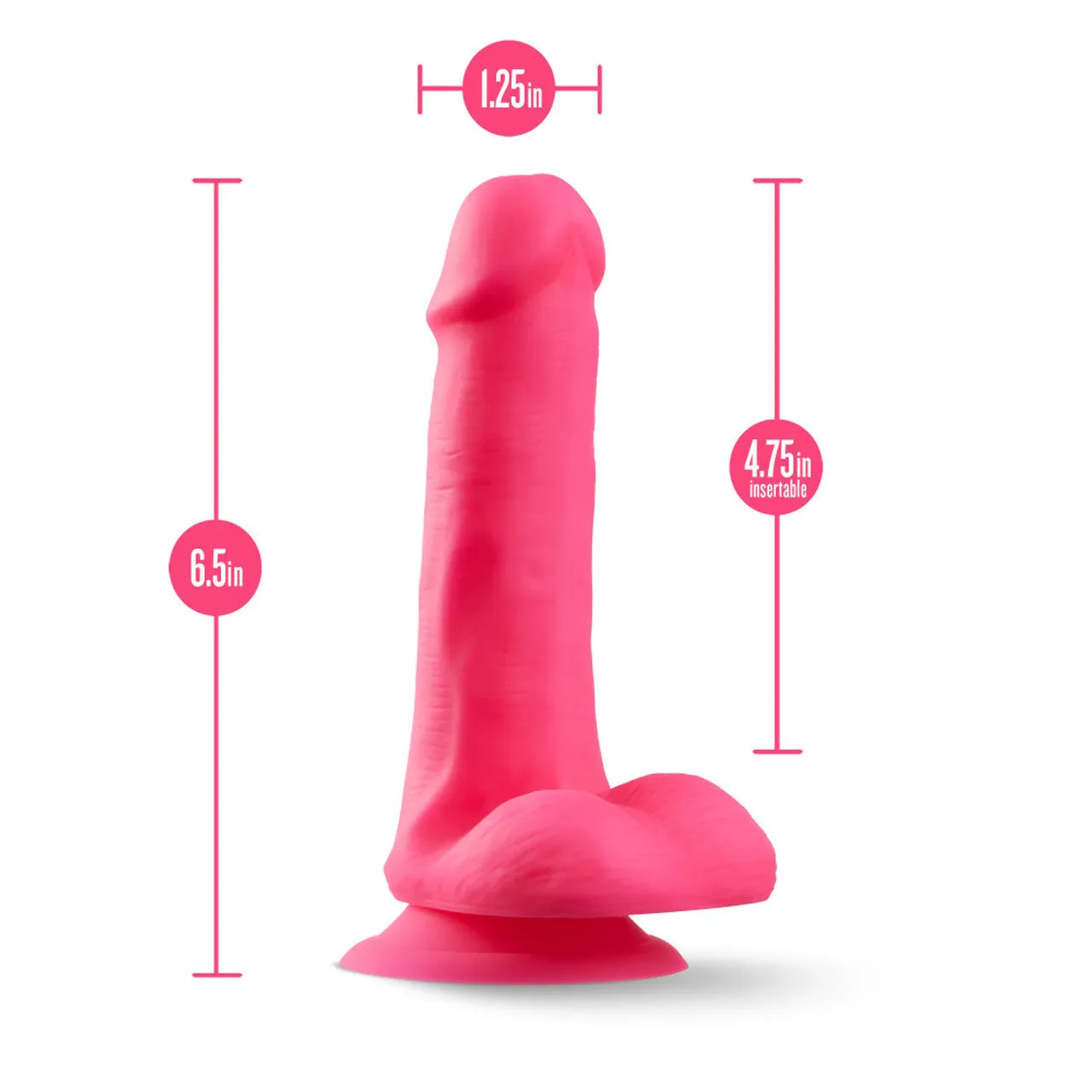Blush Neo Elite 6 Silicone Dual Density Cock Balls Dildo Neon Dong Sex Toy