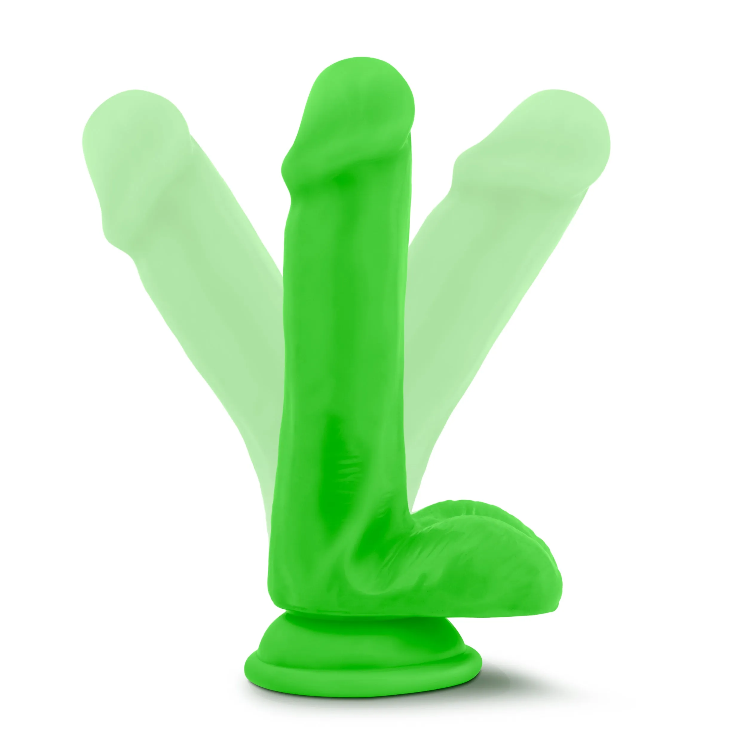 Blush Neo Elite 6 Silicone Dual Density Cock Balls Dildo Neon Dong Sex Toy