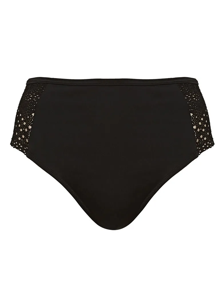 Elomi Indie ES7534 Black Mid Rise Brief  Swimwear