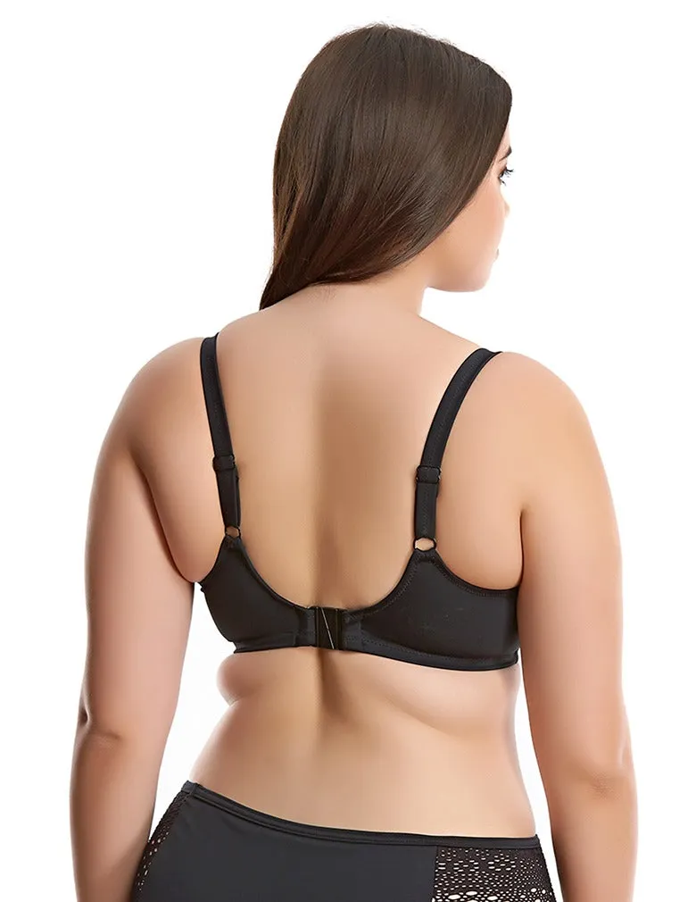 Elomi Women's Indie ES7533 Black Underwire Plunge Bikini Top