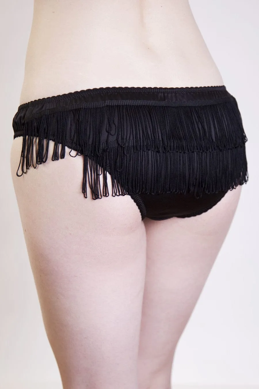 Exotic Circus Tin  Trapeze Girl  Black Tassel Briefs