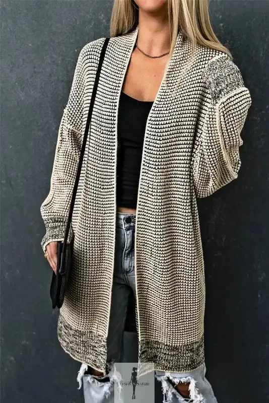 fashionsarah Gray and White Duster Cardigan