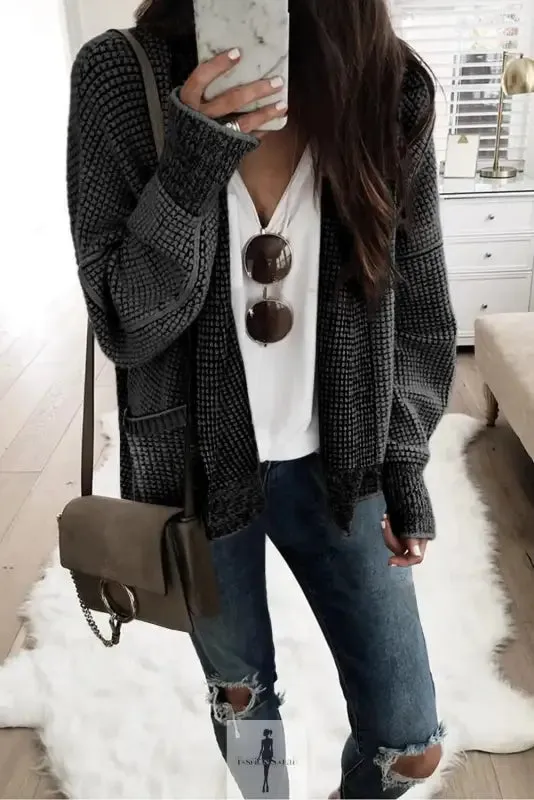 fashionsarah Gray and White Duster Cardigan