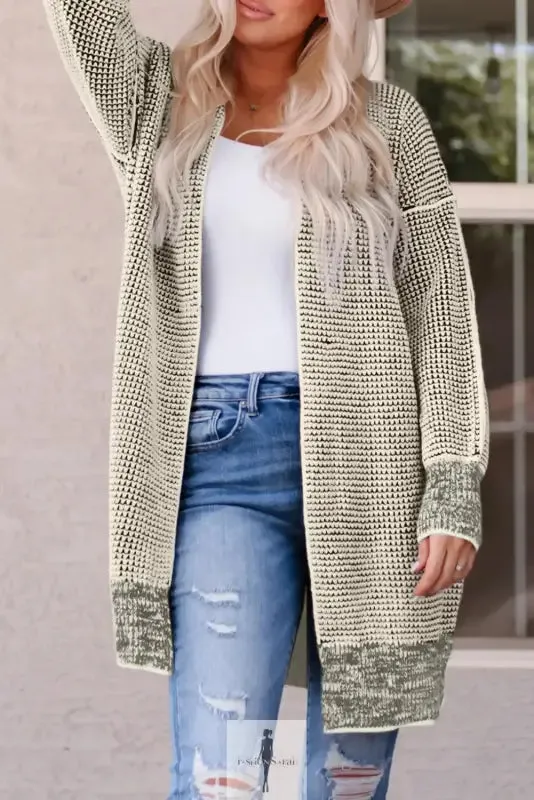 fashionsarah Gray and White Duster Cardigan