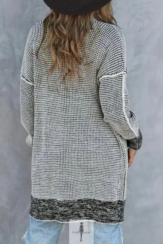 fashionsarah Gray and White Duster Cardigan