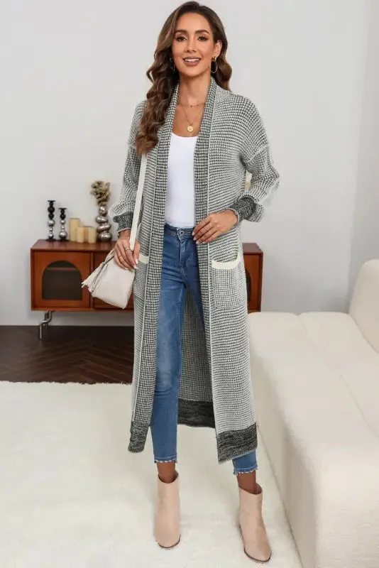 fashionsarah Gray and White Duster Cardigan