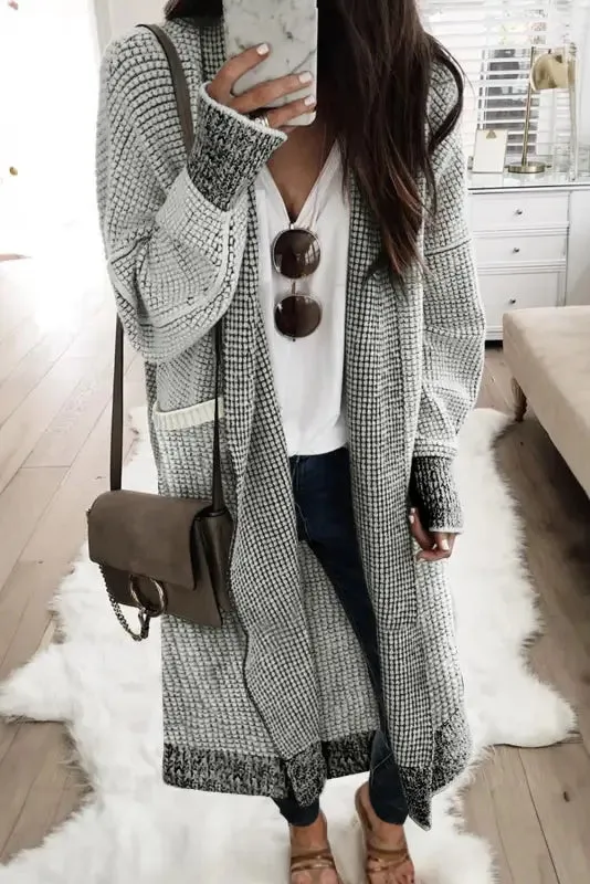 fashionsarah Gray and White Duster Cardigan