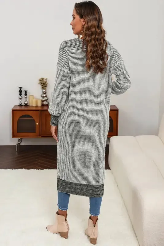 fashionsarah Gray and White Duster Cardigan