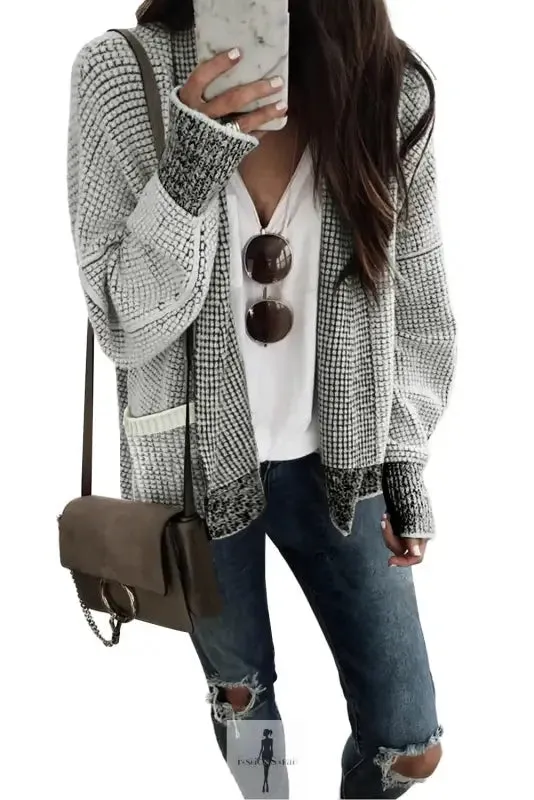fashionsarah Gray and White Duster Cardigan