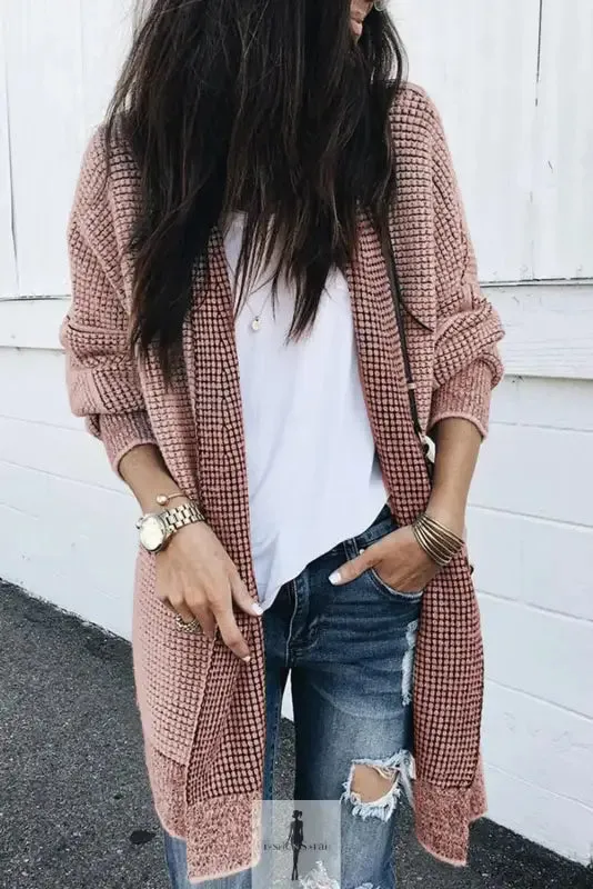 fashionsarah Gray and White Duster Cardigan