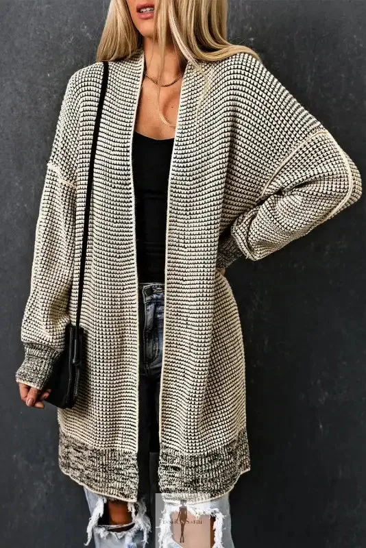fashionsarah Gray and White Duster Cardigan