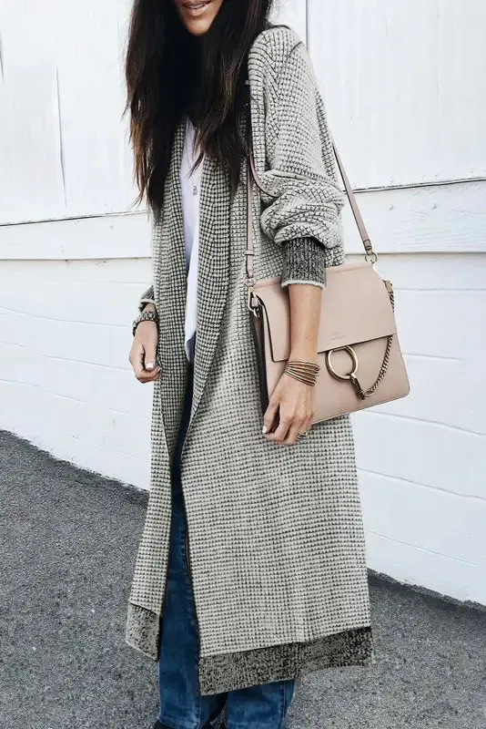 fashionsarah Gray and White Duster Cardigan