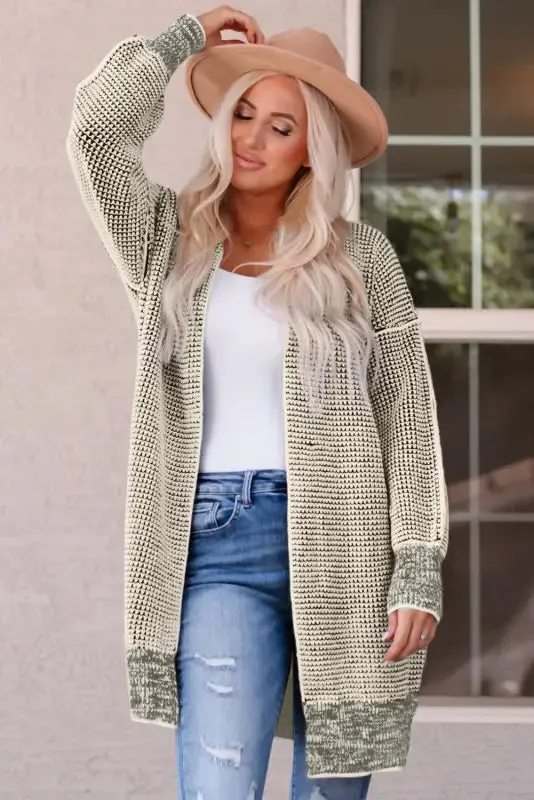 fashionsarah Gray and White Duster Cardigan