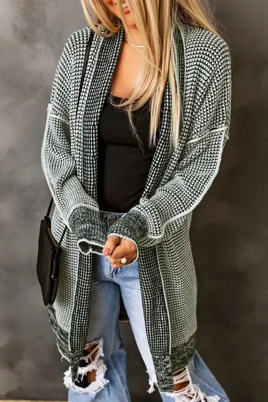 fashionsarah Gray and White Duster Cardigan