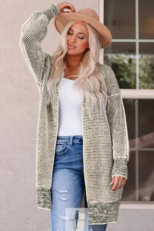 fashionsarah Gray and White Duster Cardigan