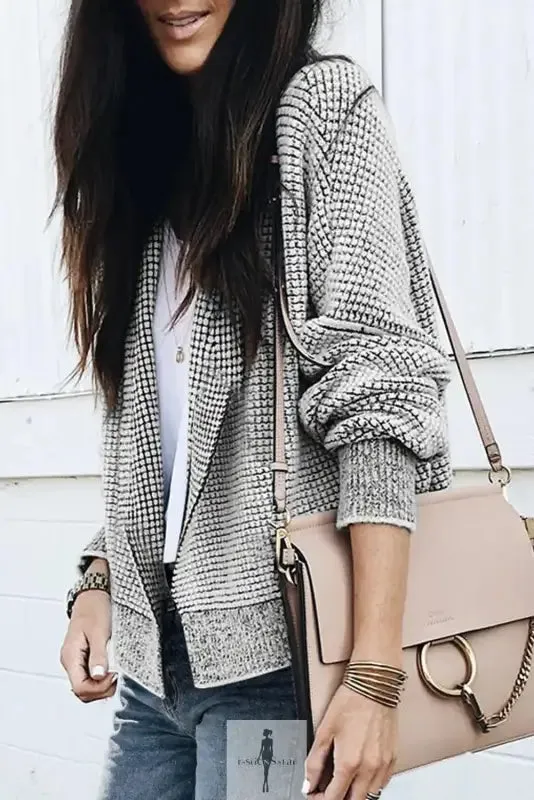 fashionsarah Gray and White Duster Cardigan