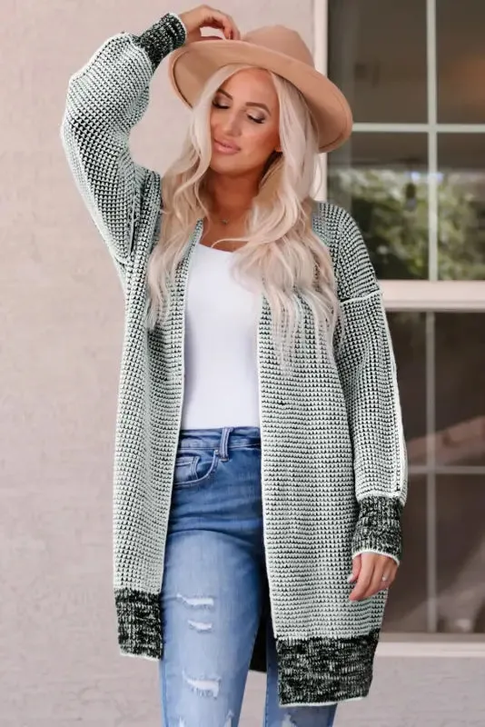 fashionsarah Gray and White Duster Cardigan