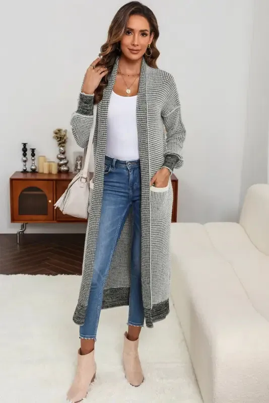 fashionsarah Gray and White Duster Cardigan