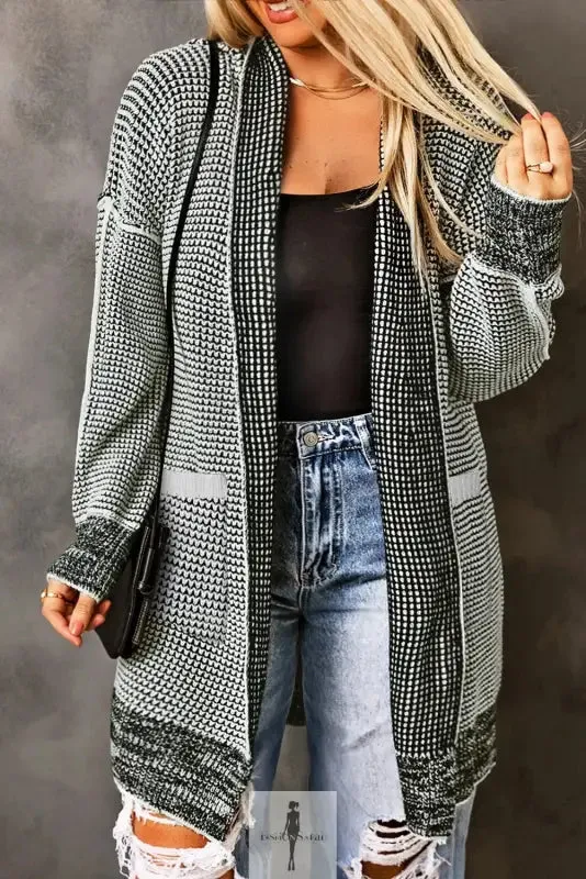 fashionsarah Gray and White Duster Cardigan