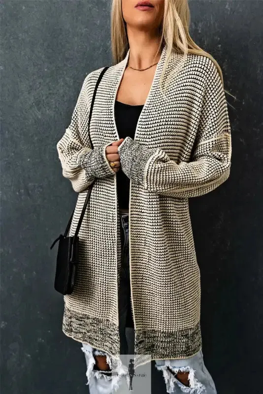 fashionsarah Gray and White Duster Cardigan