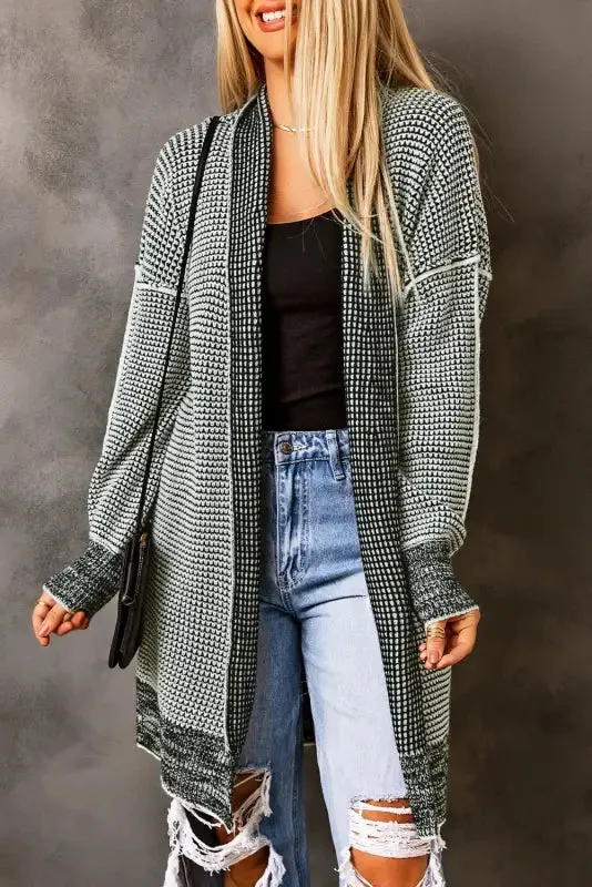 fashionsarah Gray and White Duster Cardigan