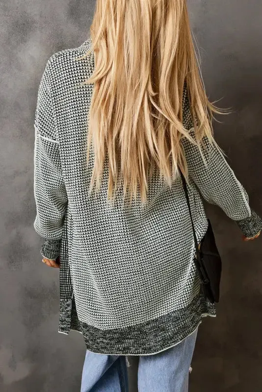 fashionsarah Gray and White Duster Cardigan