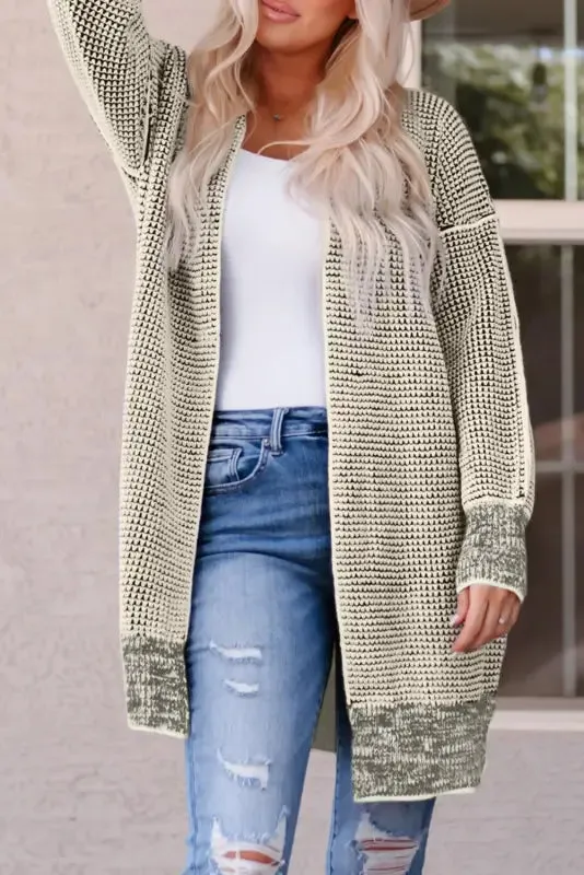 fashionsarah Gray and White Duster Cardigan