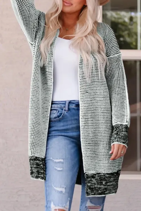 fashionsarah Gray and White Duster Cardigan