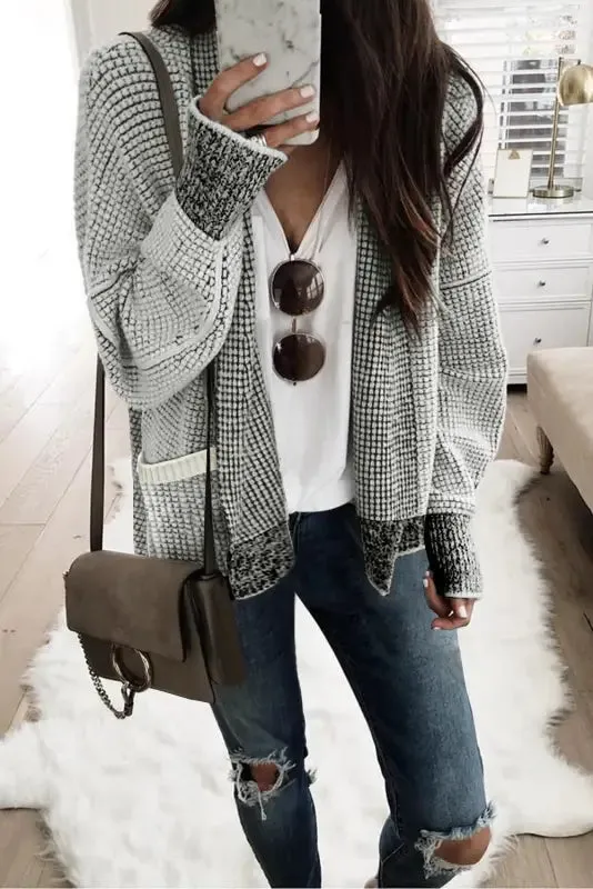 fashionsarah Gray and White Duster Cardigan
