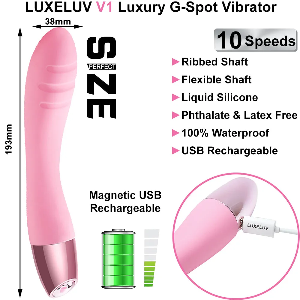 Luxeluv V1 Luxury G Spot Vibrator 10-Speed USB Rechargeable Female Vibe Sex Toy
