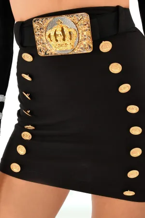 Ukrainian Sailor High-Waisted Skirt with Belt