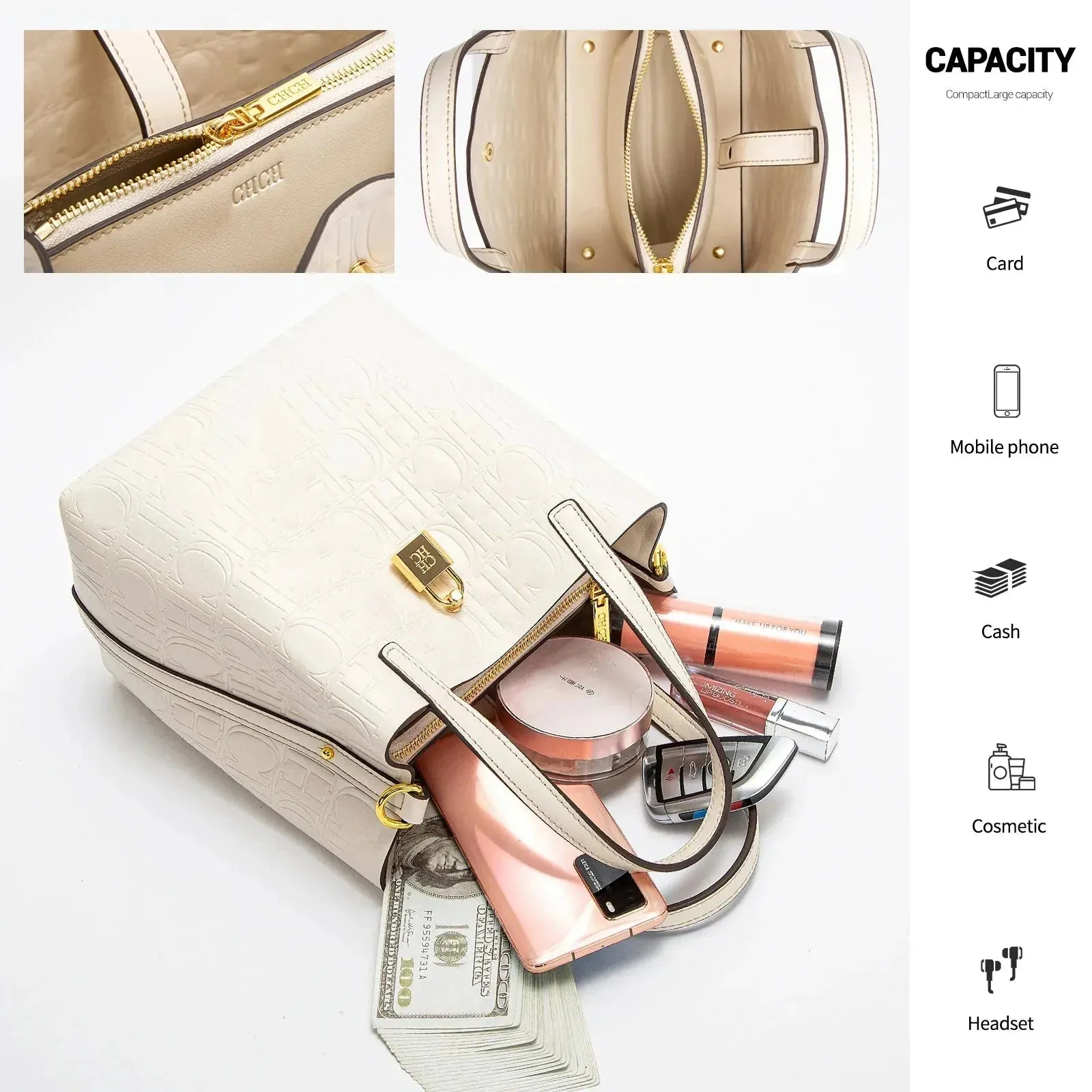 Women Handbag Embossed Tote Bag