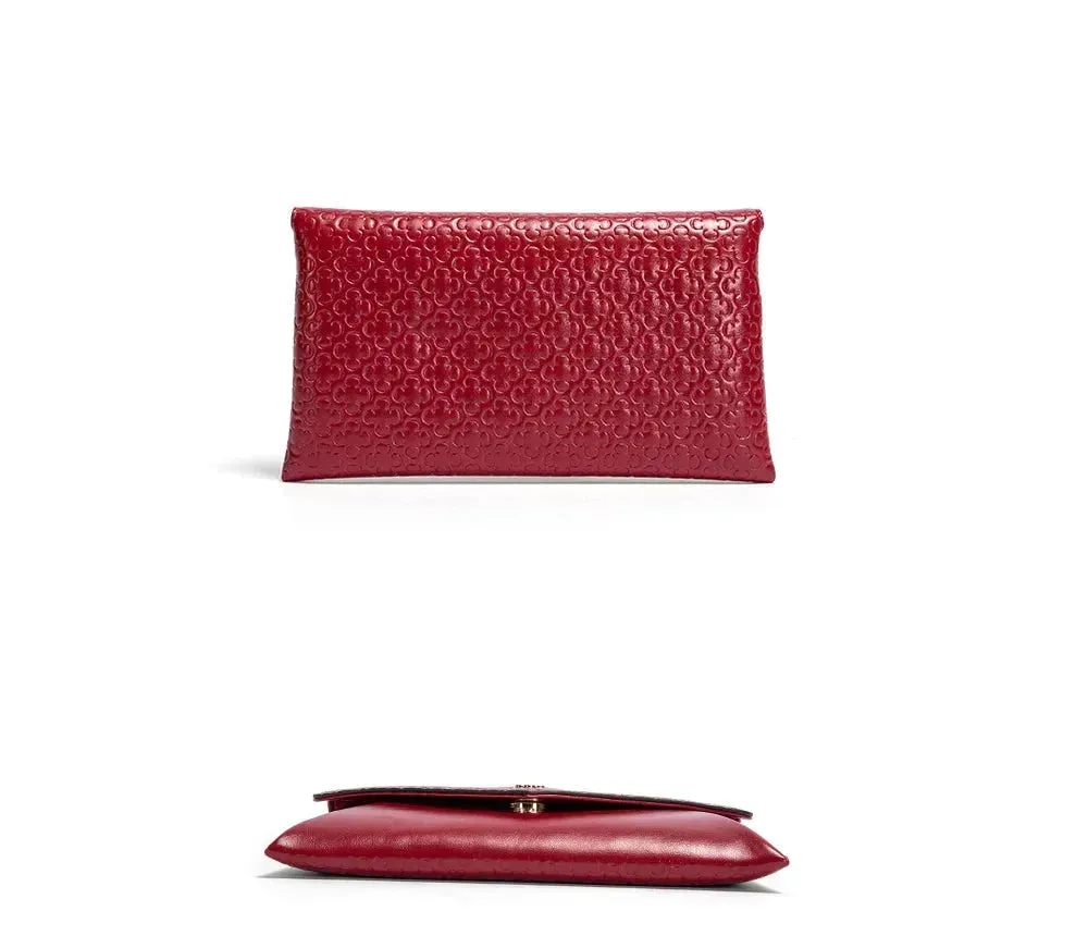 Women Leather Envelope Clutch Bag