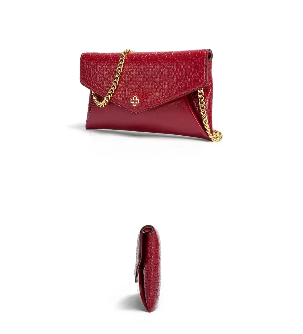 Women Leather Envelope Clutch Bag
