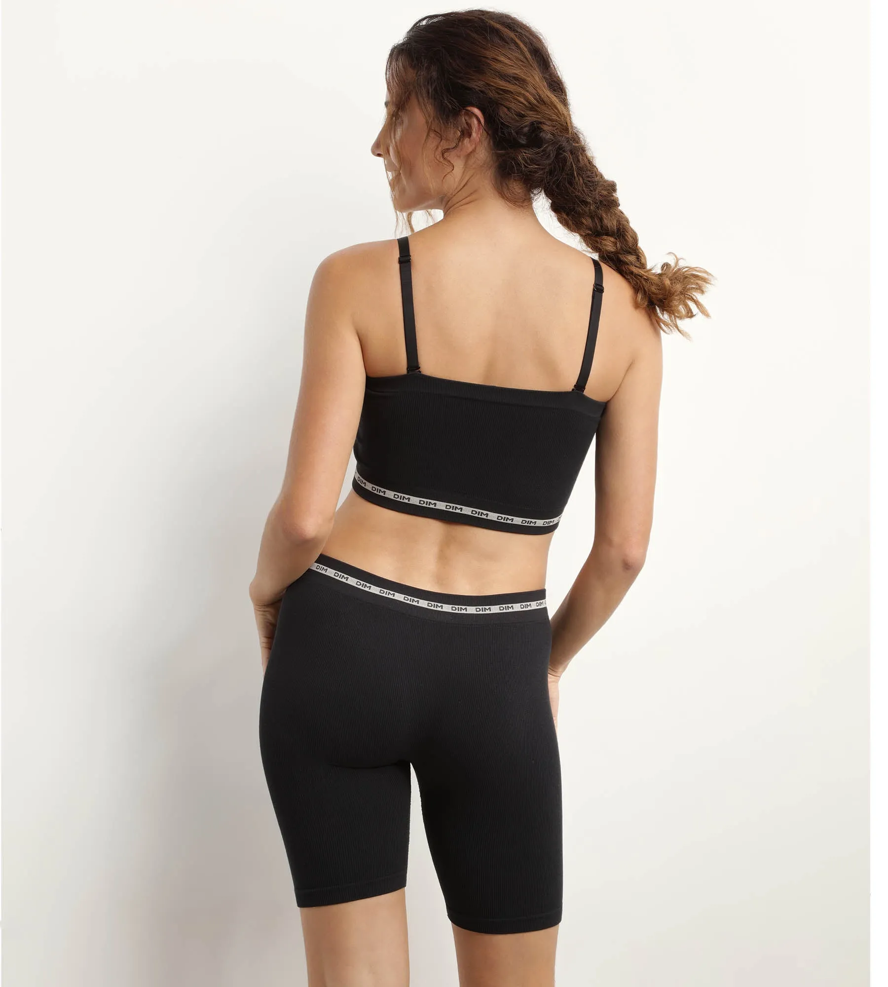 Women's ribbed microfibre Cycling jacket in Black Dim Icons Seamless